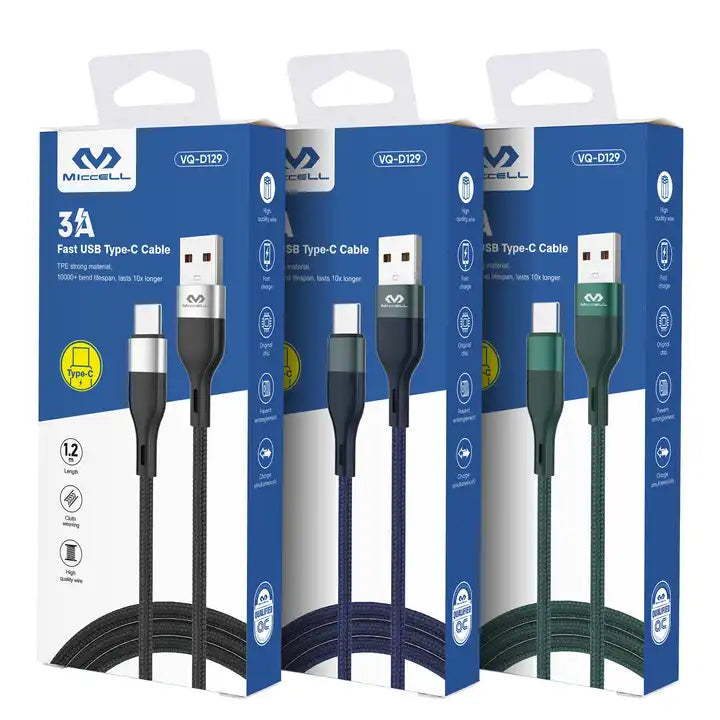 Cajas cable para carga rápida a 3A vq-d129 marca miccell