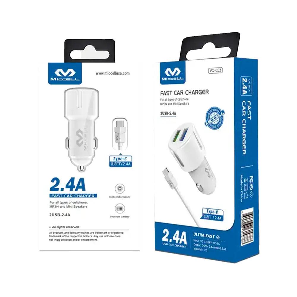 caja de cargador para auto vq-c02 marca miccell