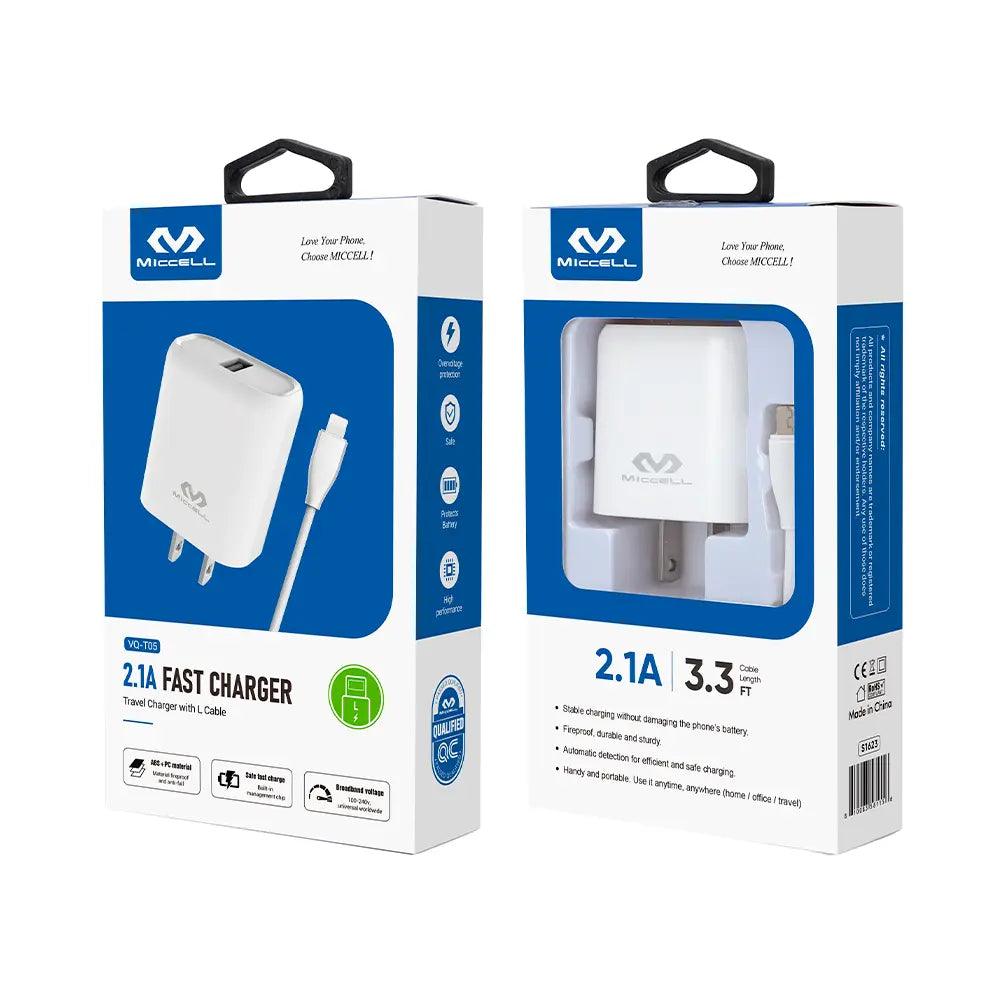 caja de cargador t05 blanco, 2.1A