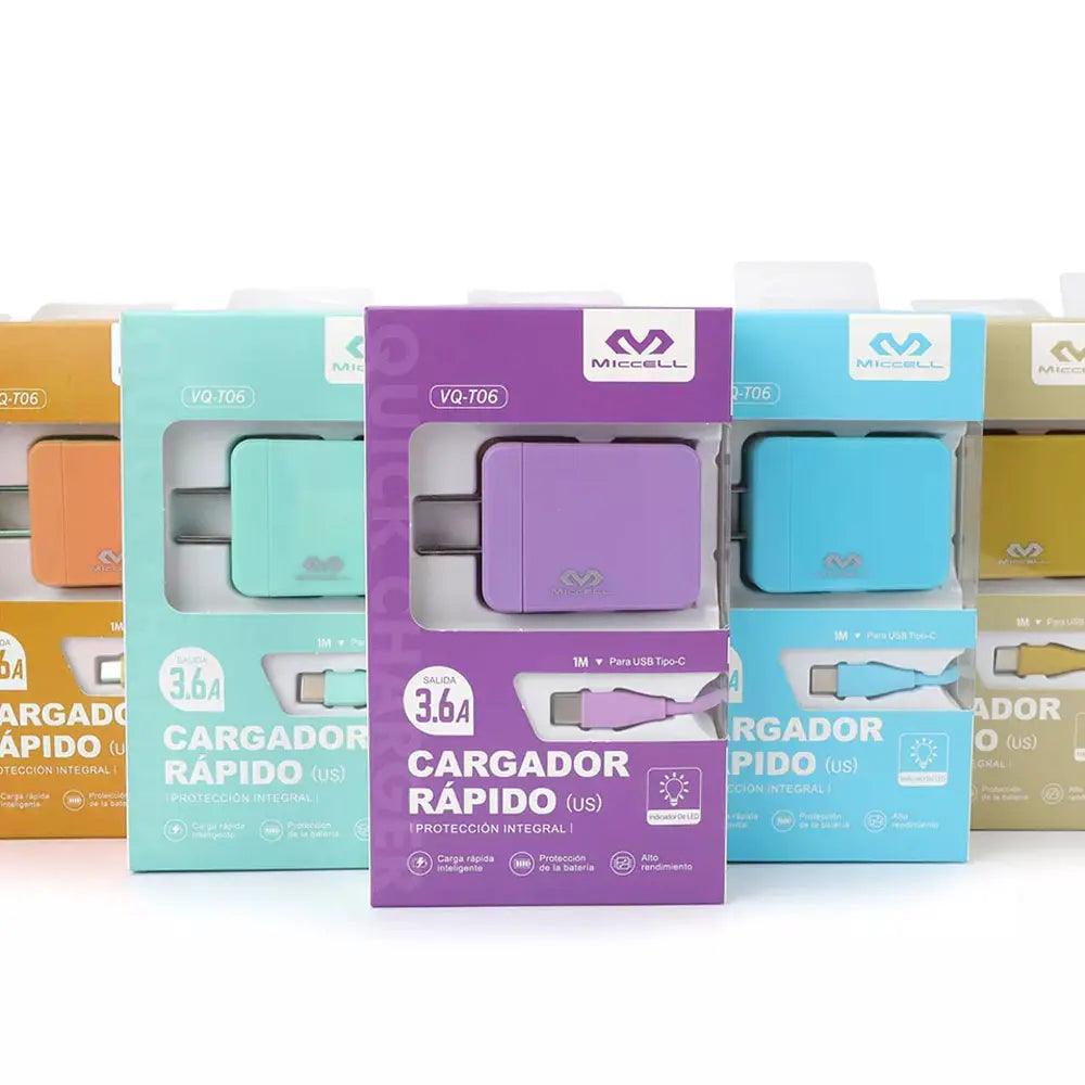 cargador rapido múltiples colores modelo vq-t06 3.6A