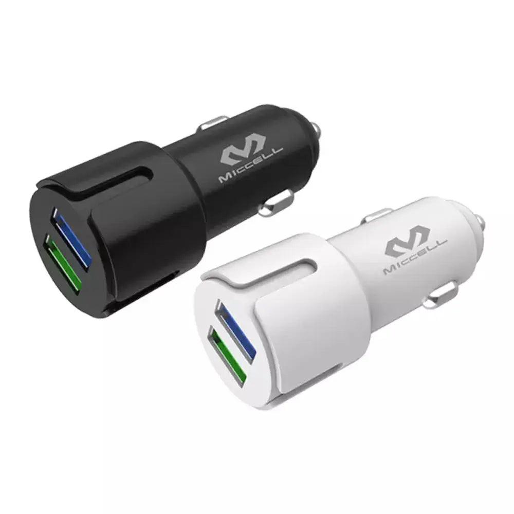 Dos cargadores para auto 2.4A dual USB VQ-C02 marca Miccell
