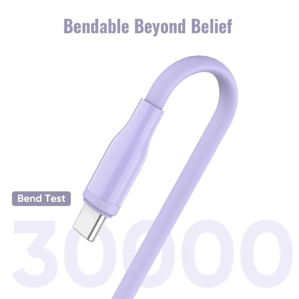 cable carga rápida flexible resistente hasta 30,000 torceduras