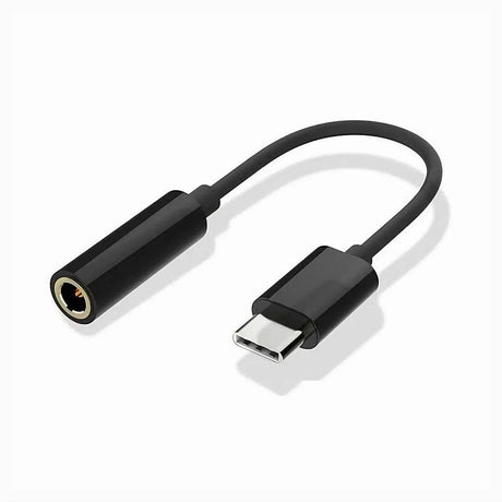 adaptador para audífonos color negro marca miccell tipo-c a 3.5mm