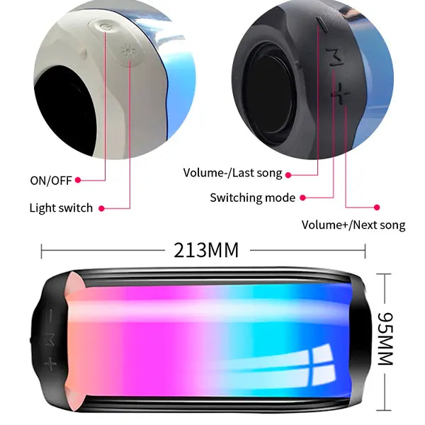 control de sonido y luces de altavoz vq-sp28 miccell 213mm x 95mm