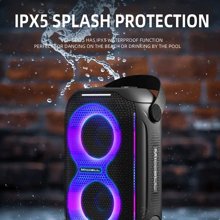 Parlante IPX5 resistente a salpicaduras VQ-SP03 RGB miccelll