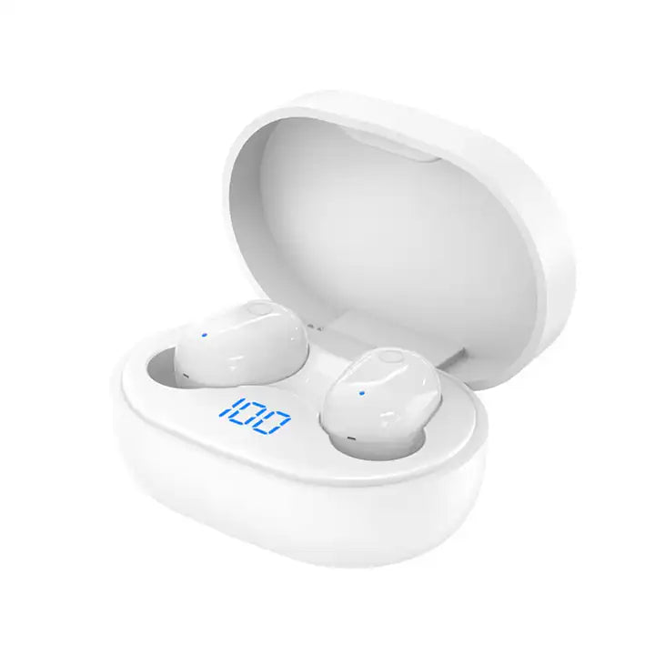 Audífonos Bluetooth color negro con panel LED VQ-BH25 color blanco