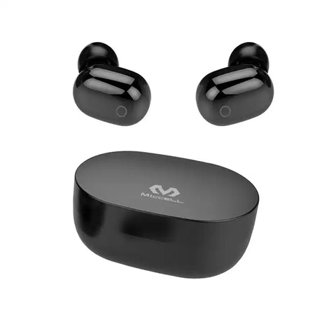 audífonos TWS bluetooth 5.3 marca Miccell color negro BH25
