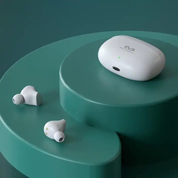 Audífono miccell con auriculares blancos y case de carga blanco VQ-BH66 marca Miccell