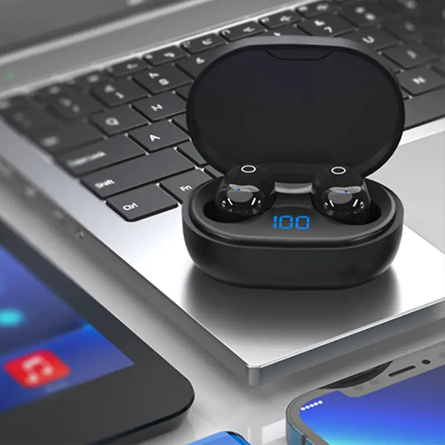 audífono miccell sobre laptop VQ-BH25