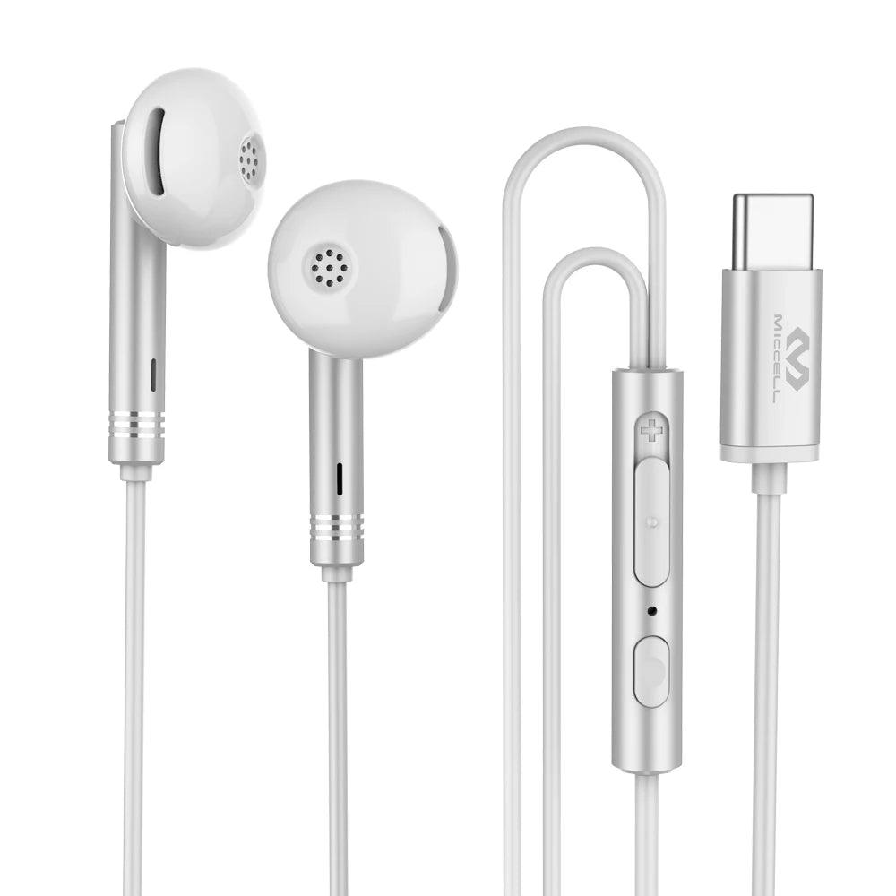 Audífono Miccell con cable tipo-c vq-h52 color  gris