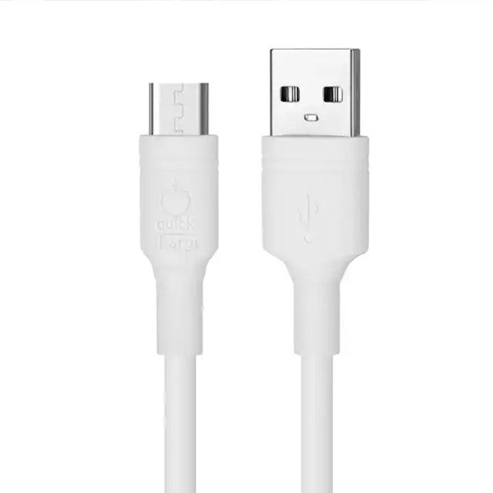 cable data carga rápida miccell color blanco micro USB