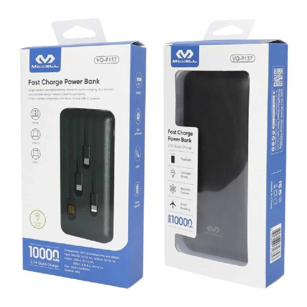 Caja de Powerbank carga rápida 10,000 mAh 2.1A VQ-P137
