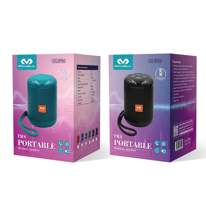cajas de mini altavoz inalámbrico boombox vq-sp04 miccell