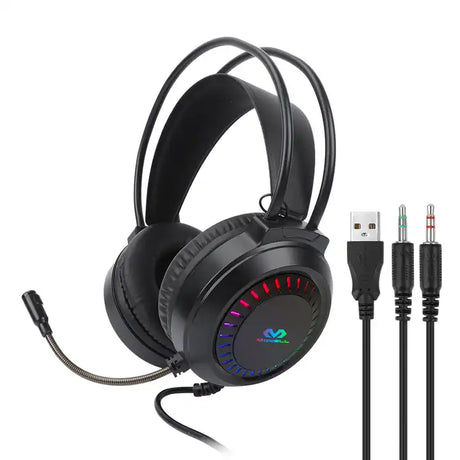 cascos gamer RGB  con cancelación de ruido activa vq-m08 miccell