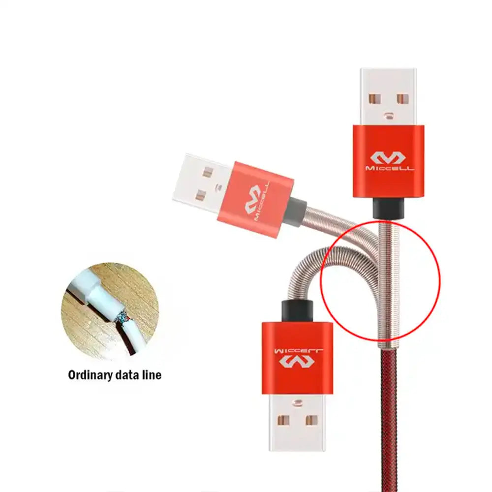 cable data resorte flexible color rojo no se rompe