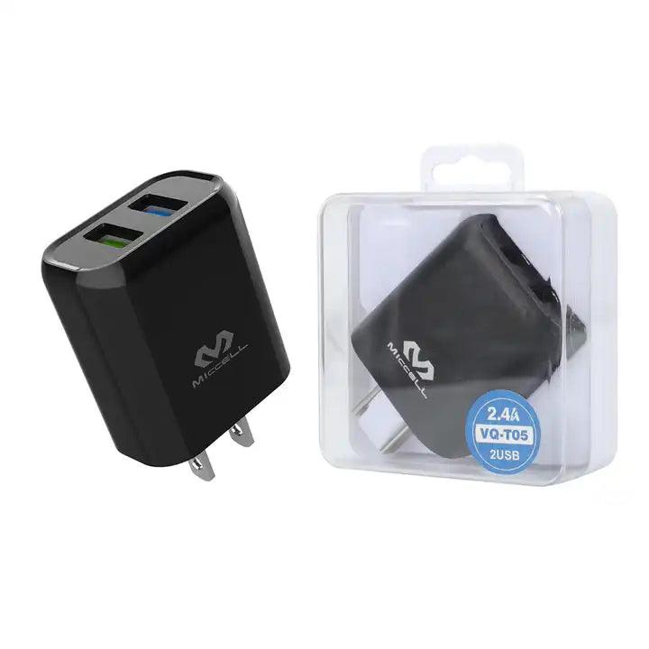 cargador vq-t05 dual USB con caja acrílica