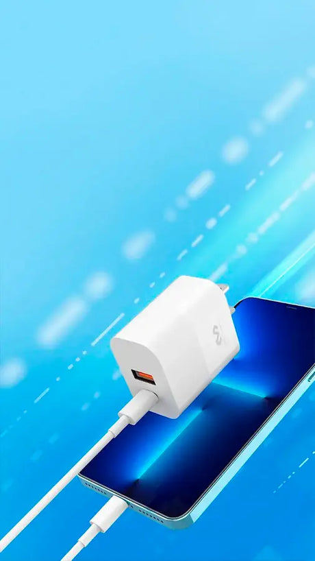 cargador rápido conectado a iPhone promo