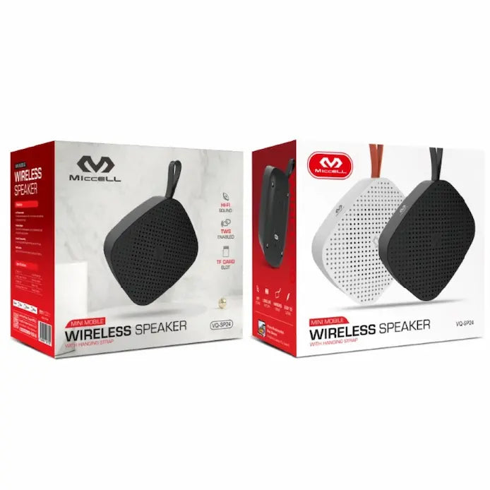 caja de mini parlante bluetooth inalámbrico VQ-SP24 color negro marca Miccell