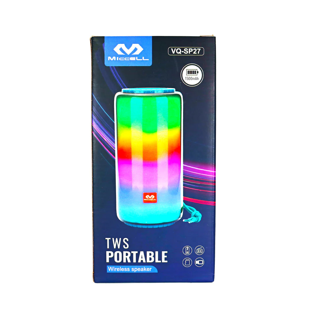 caja de altavoz TWS portatil rgb 360 grados 1500mAh (VQ-SP27)