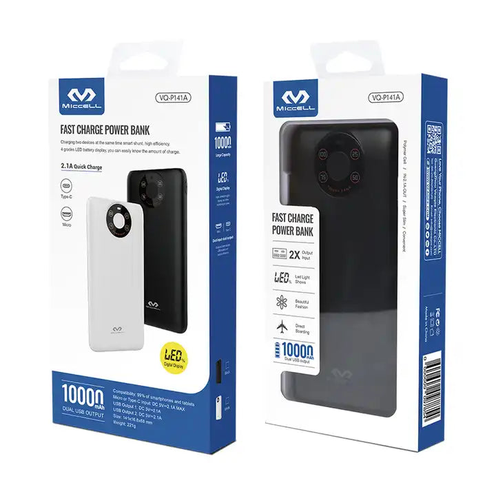 caja de Powerbank miccell carga rápida miccell vq-141A