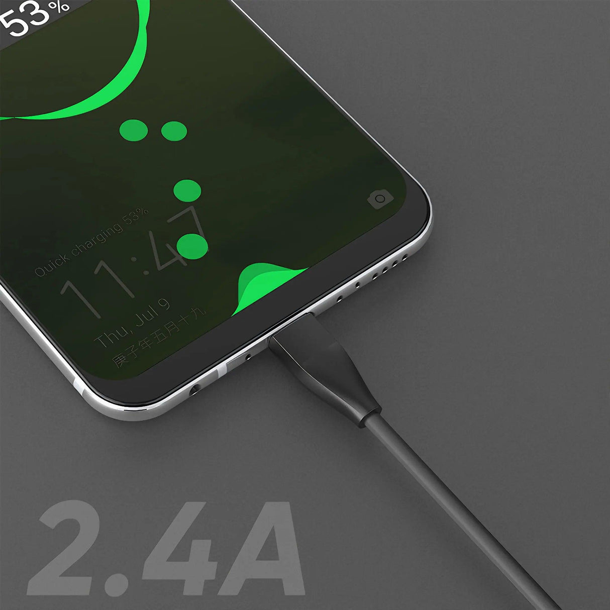 cable data VQ-D03 conectado a celular