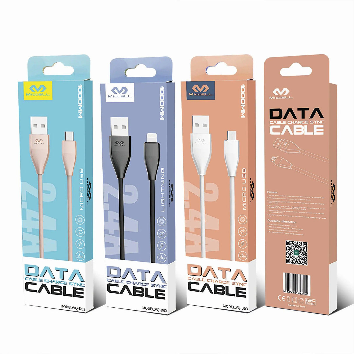 data cable caja sync marca Miccell VQ-D03