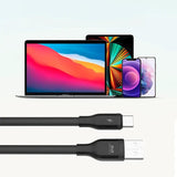 cable data plano color negro multi-compatible iPhone y Android 