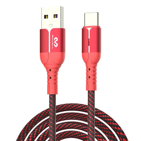 cable carga rápida bonito color rojo marca miccell