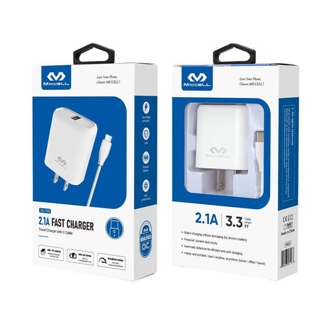 caja de cargador t05 blanco Tipo-c y 2.1A