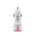 cargador para auto marca miccell vq-c02 color blanco con rosa