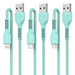 cable data miccell vq-d88 entrada micro, tipo-c, lightning color verde