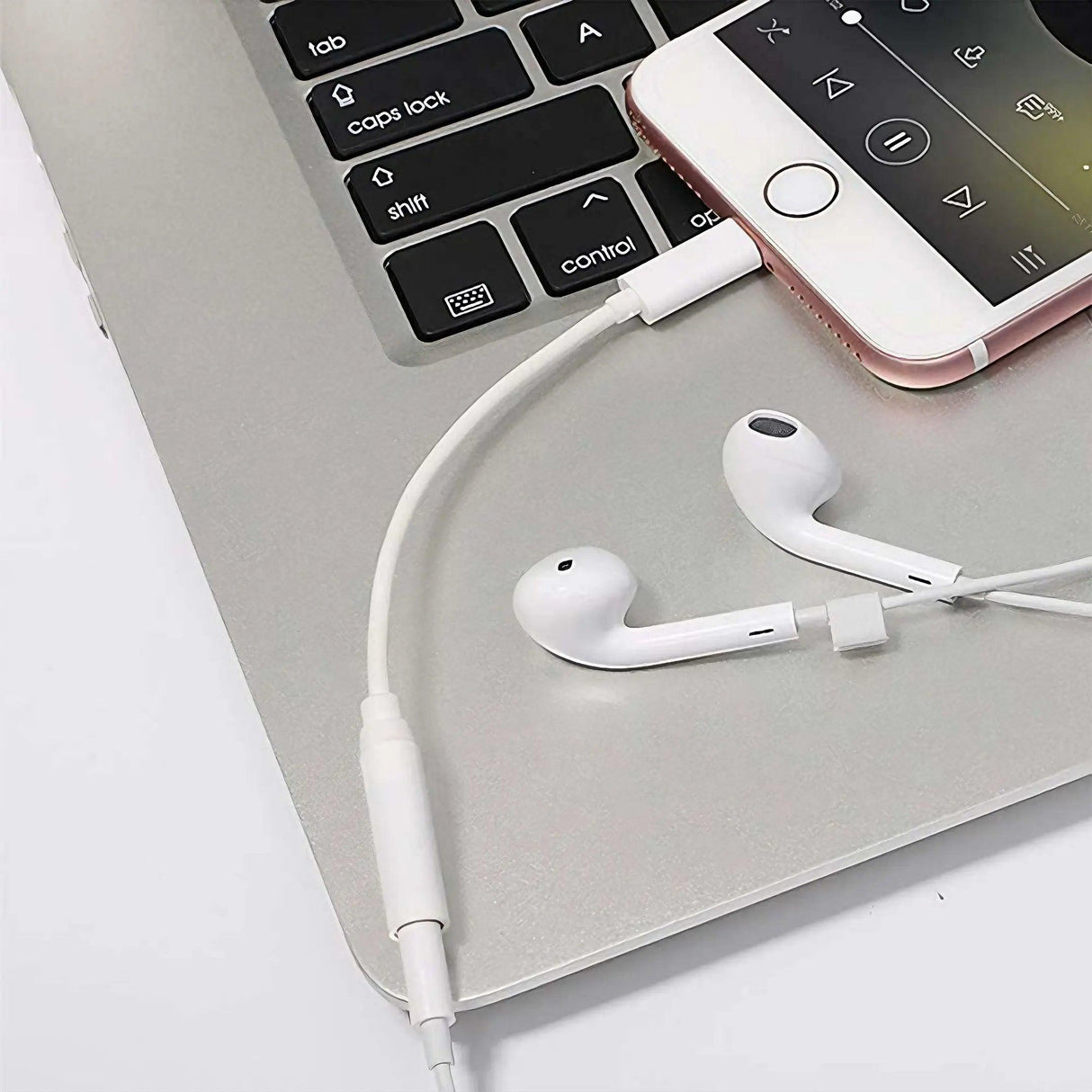 audífonos con cable con adaptador 3.5mm a lightning iPhone