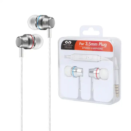 Audífonos con cable 3.5 mm color blanco marca Miccell