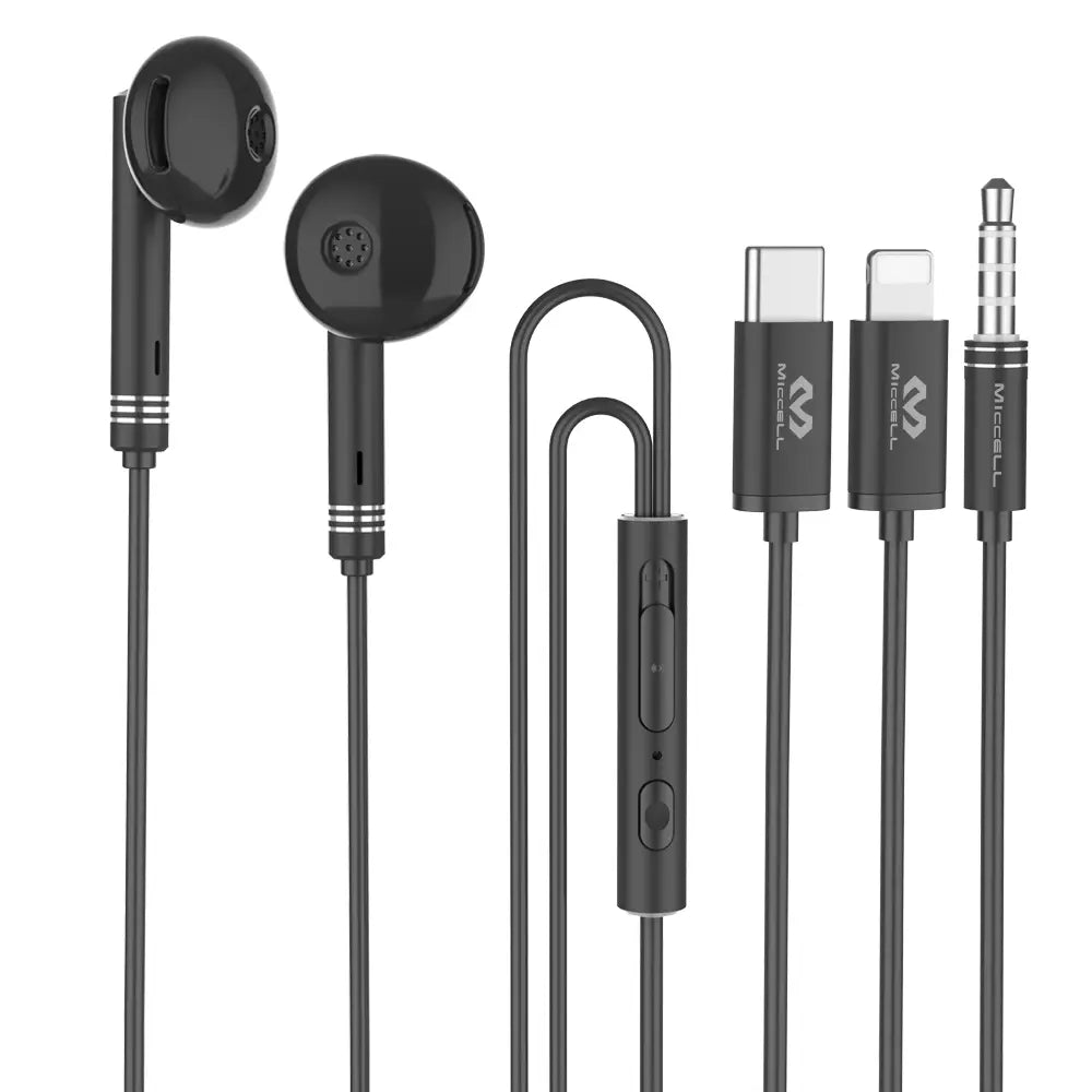 Audífono con cable multi-entrada: Tipo-c, lightning, 3.5mm