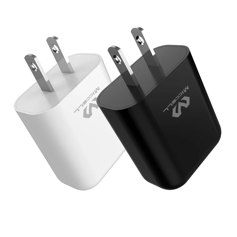dos cargadores t05 de 2.4A color blanco y negro