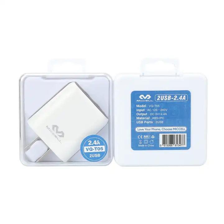 cargador vq-t05 color blanco con caja acrílica 