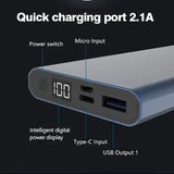 Powerbank carga rápida 2.1A con power switch vq-pd120
